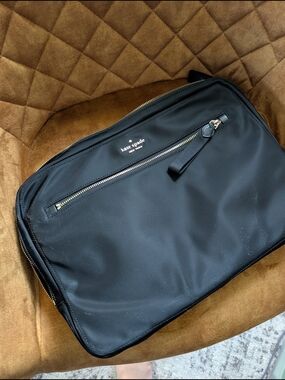 kate spade Black Quilted Nylon Laptop Bag.